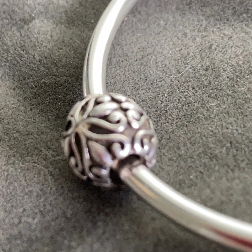 Authentic Pandora Sterling Silver Scroll Charm - Picture 2 of 3
